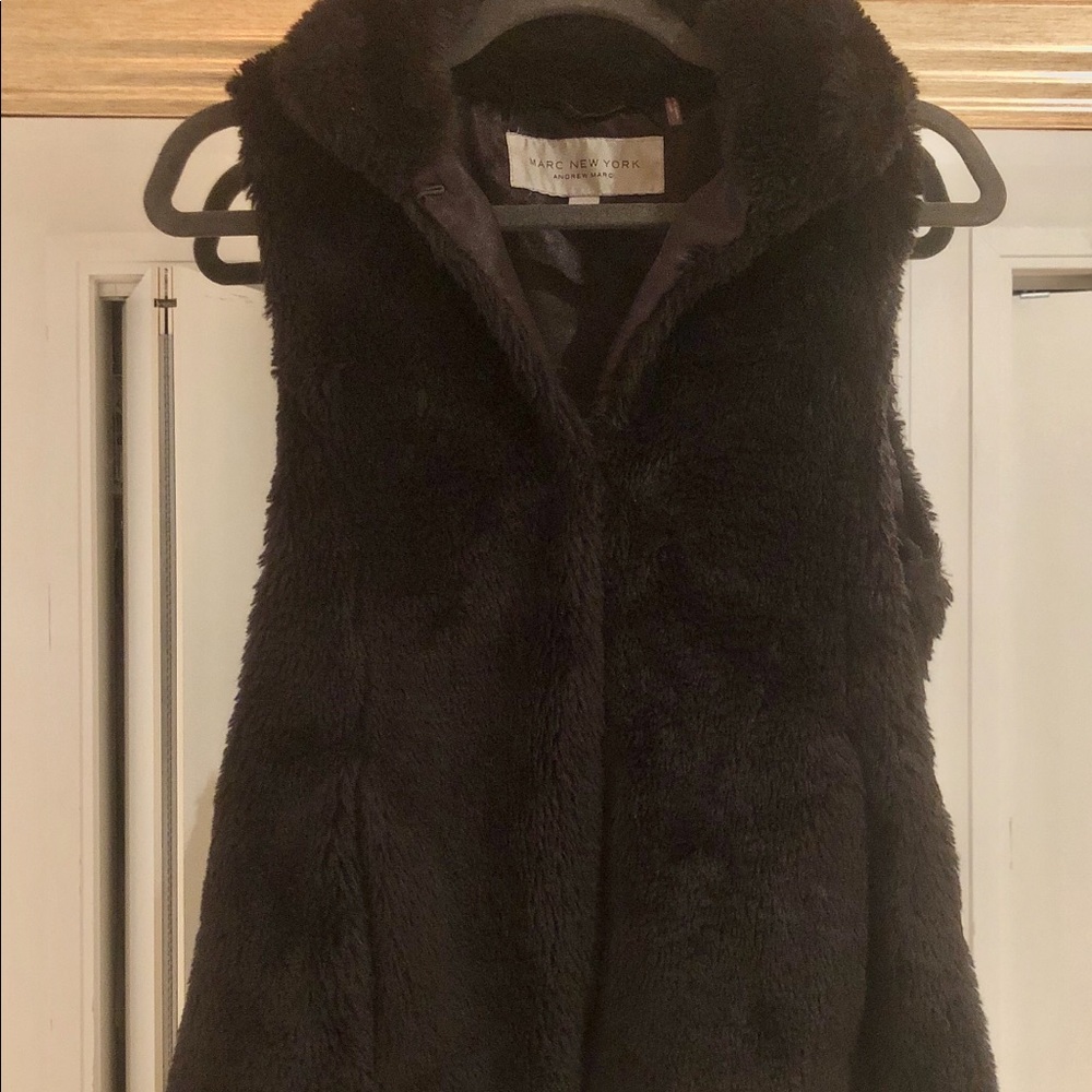 Marc Jacobs Black Faux Fur Vest